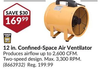 Princess Auto 12 in. confined-space air ventilator offer