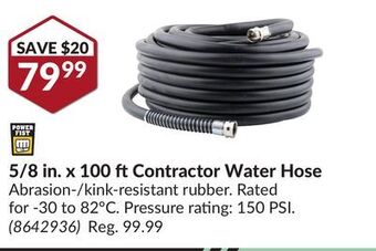 Princess Auto 5/8 in. x 100 ft contractor water hose offer