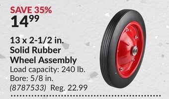 Princess Auto 13 x 2-1/2 in. solid rubber wheel offer