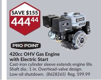 Princess Auto 420cc ohv gas engine with electric start offer