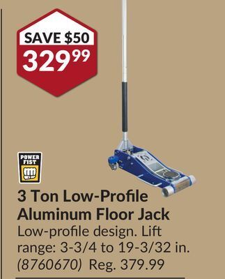 Princess Auto 3 ton low-profile aluminum floor jack offer