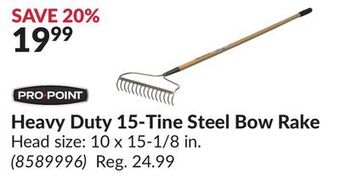 Princess Auto Heavy duty 15-tine steel bow rake offer