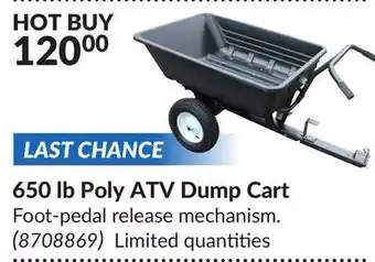 Princess Auto Poly atv dump cart offer