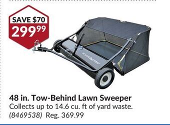 Princess Auto 48 in. tow-behind lawn sweeper offer