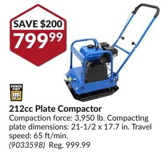 Princess Auto 212cc plate compactor offer