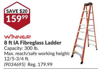 Princess Auto 8 ft ia fibreglass ladder offer