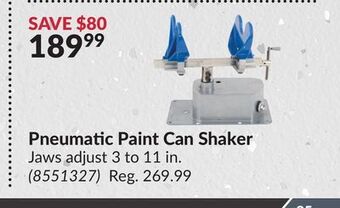 Princess Auto Pneumatic paint can shaker offer
