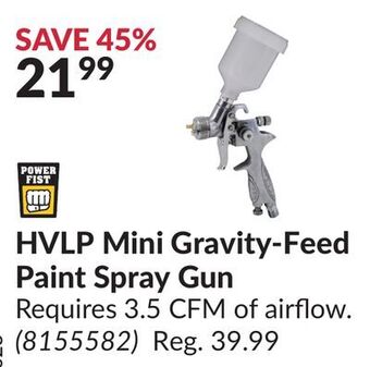 Princess Auto Hvlp mini gravity-feed paint spray gun offer