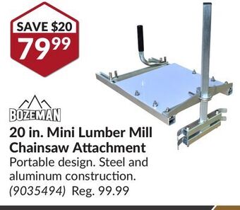 Princess Auto 20 in. mini lumber mill chainsaw attachment offer