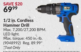 Princess Auto 1/2 in. cordless hammer drill offer