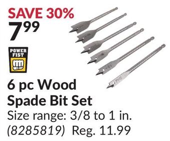Princess Auto 6 pc wood spade bit set offer