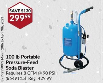 Princess Auto 100 lb portable pressure-feed soda blaster offer