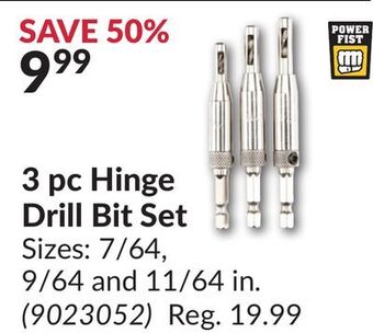 Princess Auto 3 pc hinge drill bit set offer