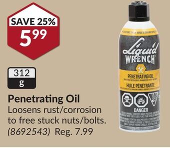 Princess Auto Penetrating oil offer