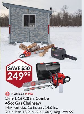 Princess Auto 2-in-1 16/20 in. combo 45cc gas chainsaw offer