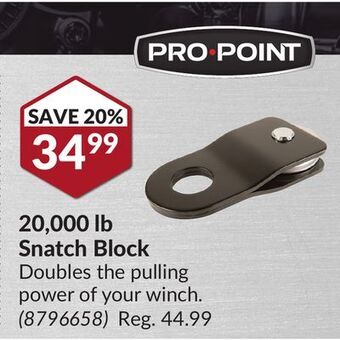 Princess Auto 20, 000 lb snatch block offer