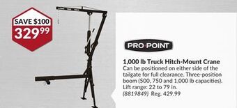 Princess Auto 1, 000 lb truck hitch-mount crane offer