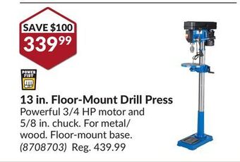 Princess Auto 13 in. floor-mount drill press offer