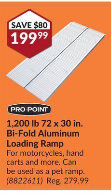 Princess Auto 1, 200 lb 72 x 30 in. bi-fold aluminum loading ramp offer