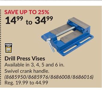 Princess Auto Drill press vises offer
