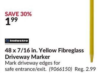 Princess Auto 48 x 7/16 in. yellow fibreglass driveway offer