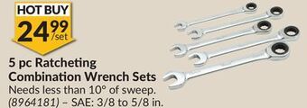 Princess Auto 5 pc ratcheting combination wrench sets offer
