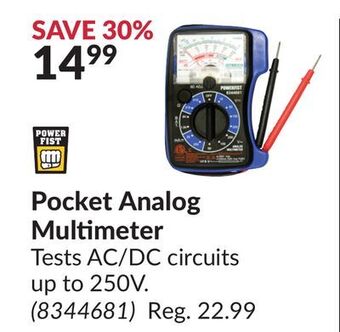 Princess Auto Pocket analog multimeter offer