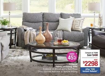 La Z Boy Rowan fabric reclining sofa offer