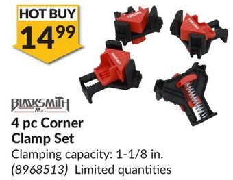 Princess Auto 4 pc corner clamp set offer