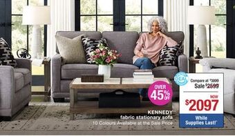 La Z Boy Kennedy fabric stationary sofa offer