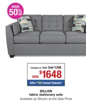 La Z Boy Dillon fabric stationary sofa offer
