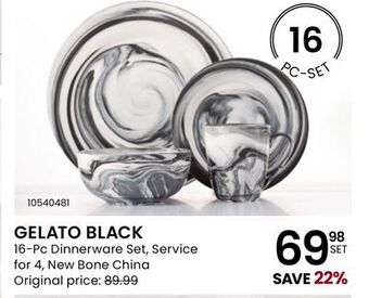 Stokes Gelato black 16-pc dinnerware set offer