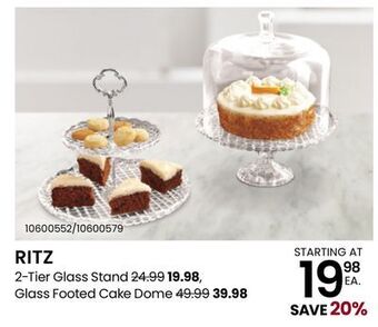 Stokes Ritz 2-tier glass stand offer
