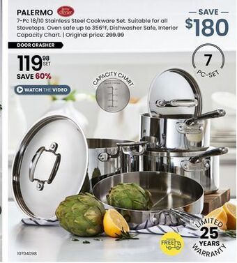 Stokes Palermo 7-pc 18/10 stainless steel cookware set offer