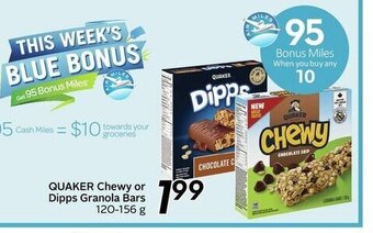 Safeway Quaker Chewy or Dipps Granola Bars offer