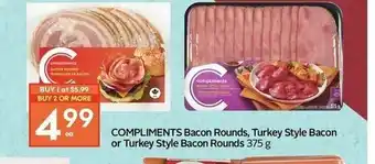 Safeway Compliments Bacon Rounds, Turkey Style Bacon offer