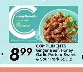 Safeway Compliments Ginger Beef, Honey Garlic Pork or Sweet & Sour Pork offer