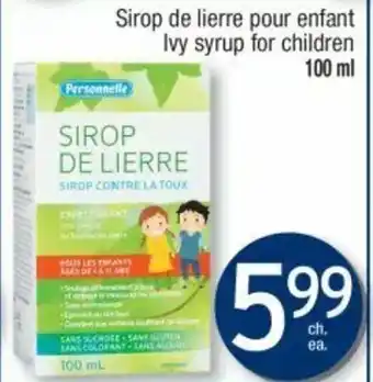 Jean Coutu Sirop de lierre pour enfant ivy syrup for children offer