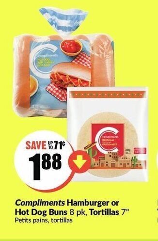 FreshCo Compliments hamburger or hot dog buns offer