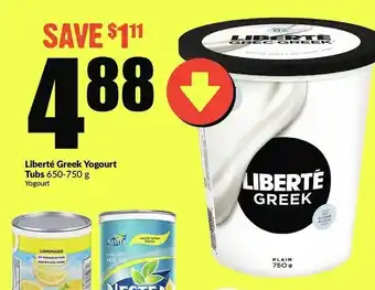 FreshCo Liberté greek yogourt tubs offer