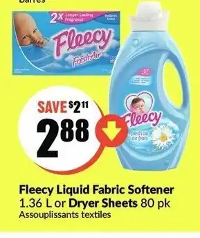 FreshCo Fleecy liquid fabric softener offer