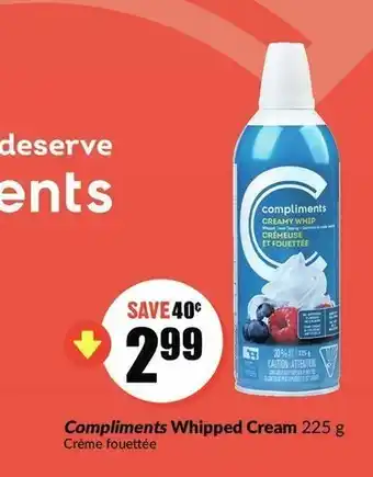 FreshCo Compliments whipped cream offer