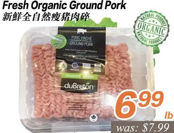Seasons Foodmart Fresh organic ground pork offer