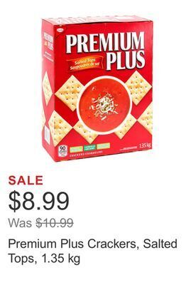 Costco Premium plus crackers, salted tops, 1.35 kg offer