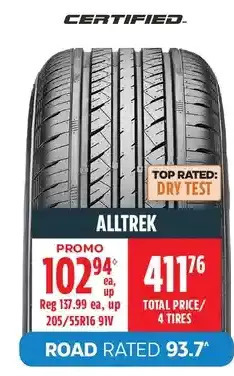 Canadian Tire Certified alltrek offer