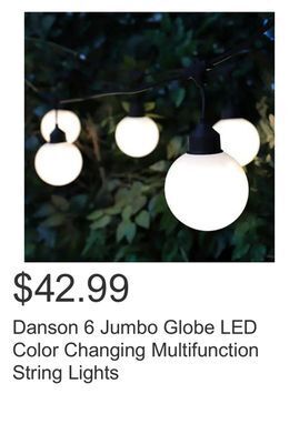 Costco Danson 6 jumbo globe led color changing multifunction string lights offer