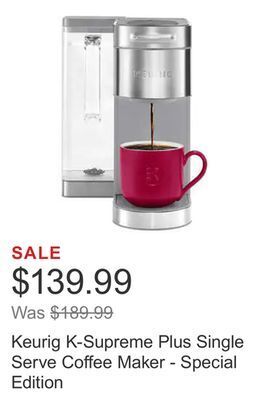Costco Keurig k-supreme plus single serve coffee maker - special edition offer