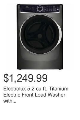 Costco Electrolux 5.2 cu ft. titanium electric front load washer with smartboost offer
