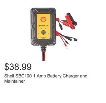 Costco Shell sbc100 1 amp battery charger and maintainer offer