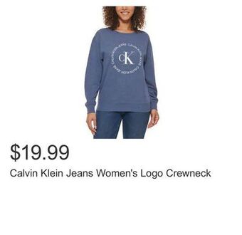 Costco Calvin klein jeans women's logo crewneck offer